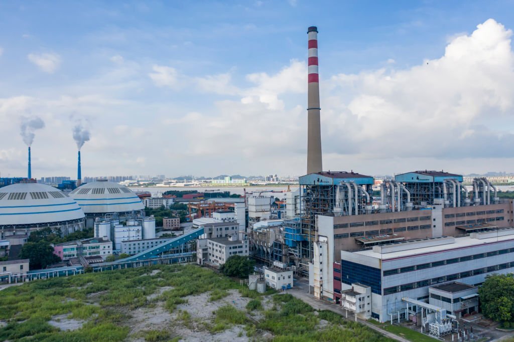 Aerial photography of power plant in Guangzhou Industrial Zone