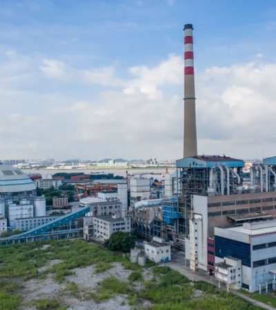 Aerial photography of power plant in Guangzhou Industrial Zone